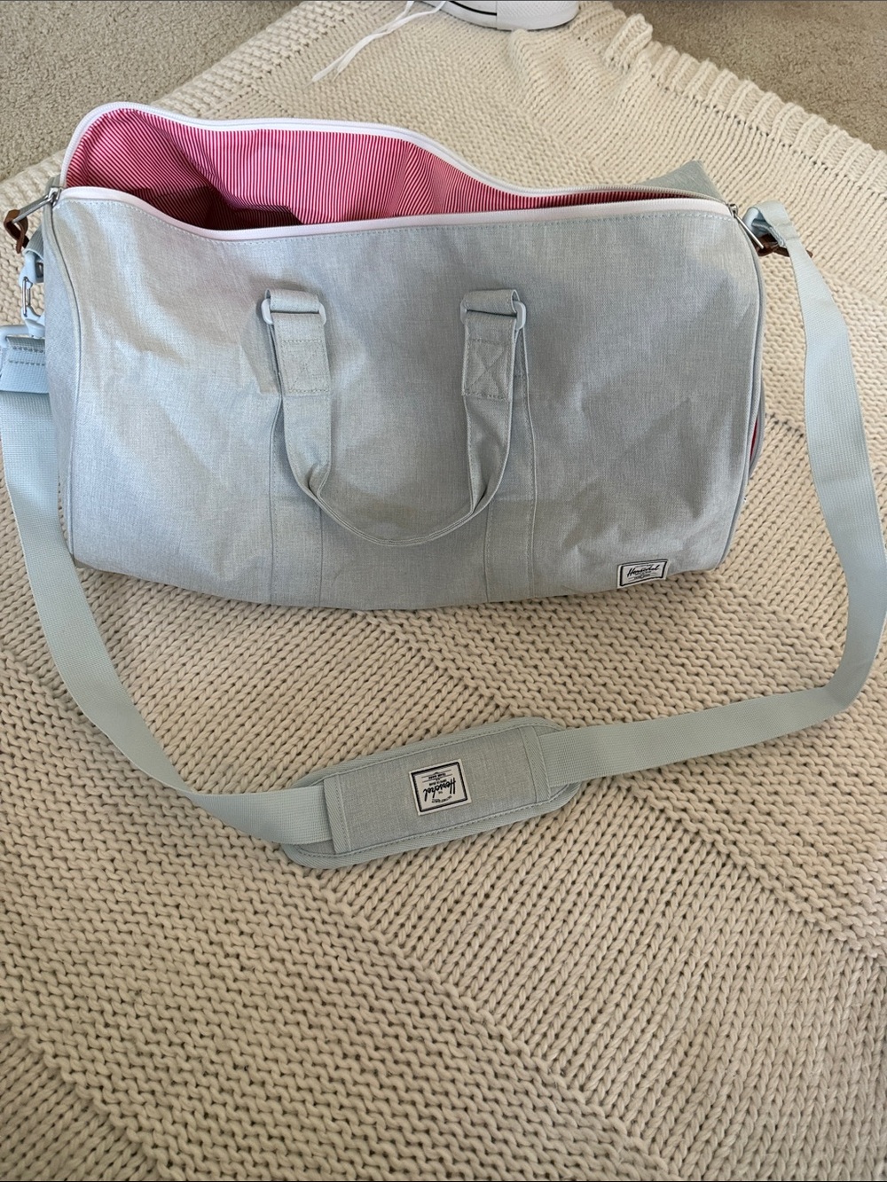 Herschel Supply Company Light Blue Duffel with Pink Interior